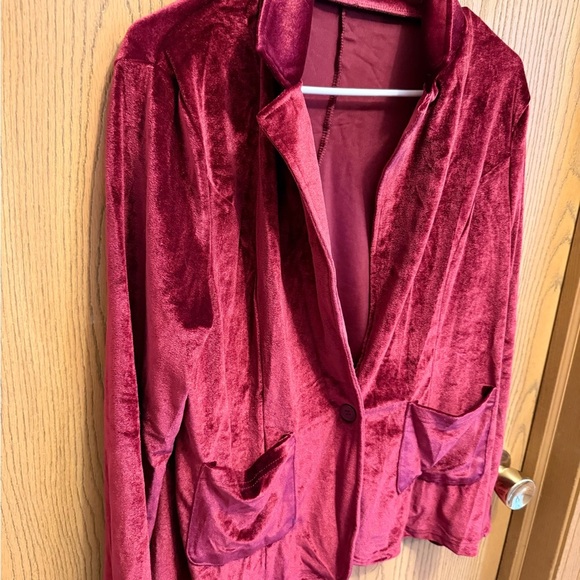 Nordstrom Velvet Red Blazer Jacket Cardigan - Picture 5 of 5